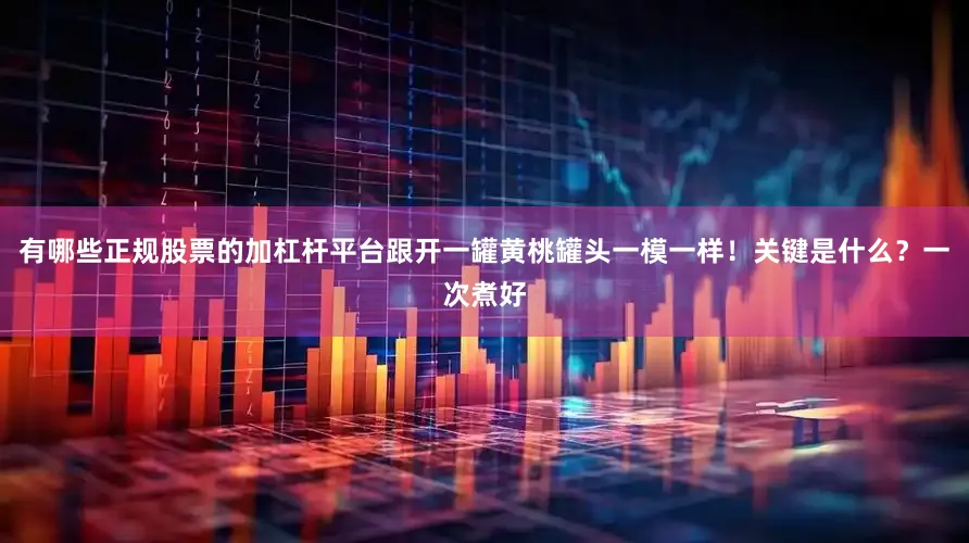 有哪些正规股票的加杠杆平台跟开一罐黄桃罐头一模一样！关键是什么？一次煮好